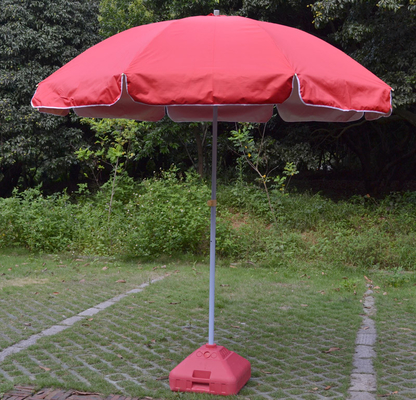 420D Windproof ροζ ομπρελών παραλιών πλαισίων χάλυβα της Οξφόρδης με τη βάση νερού