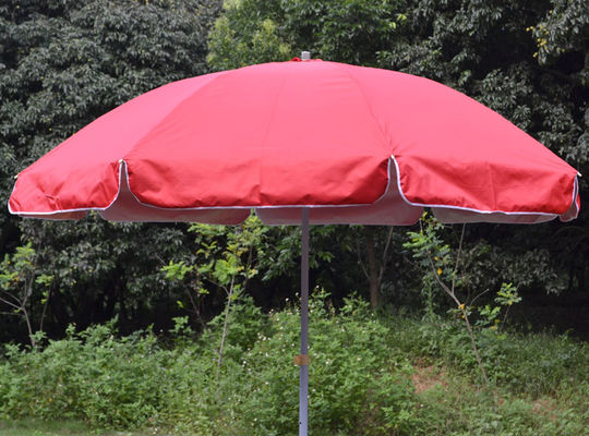 420D Windproof ροζ ομπρελών παραλιών πλαισίων χάλυβα της Οξφόρδης με τη βάση νερού