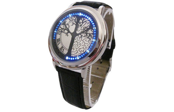 Ψηφιακό Wristwatch των οδηγήσεων βραχιολιών δέρματος για άνδρες και για γυναίκες για την κολύμβηση, ποτίζει ανθεκτικό
